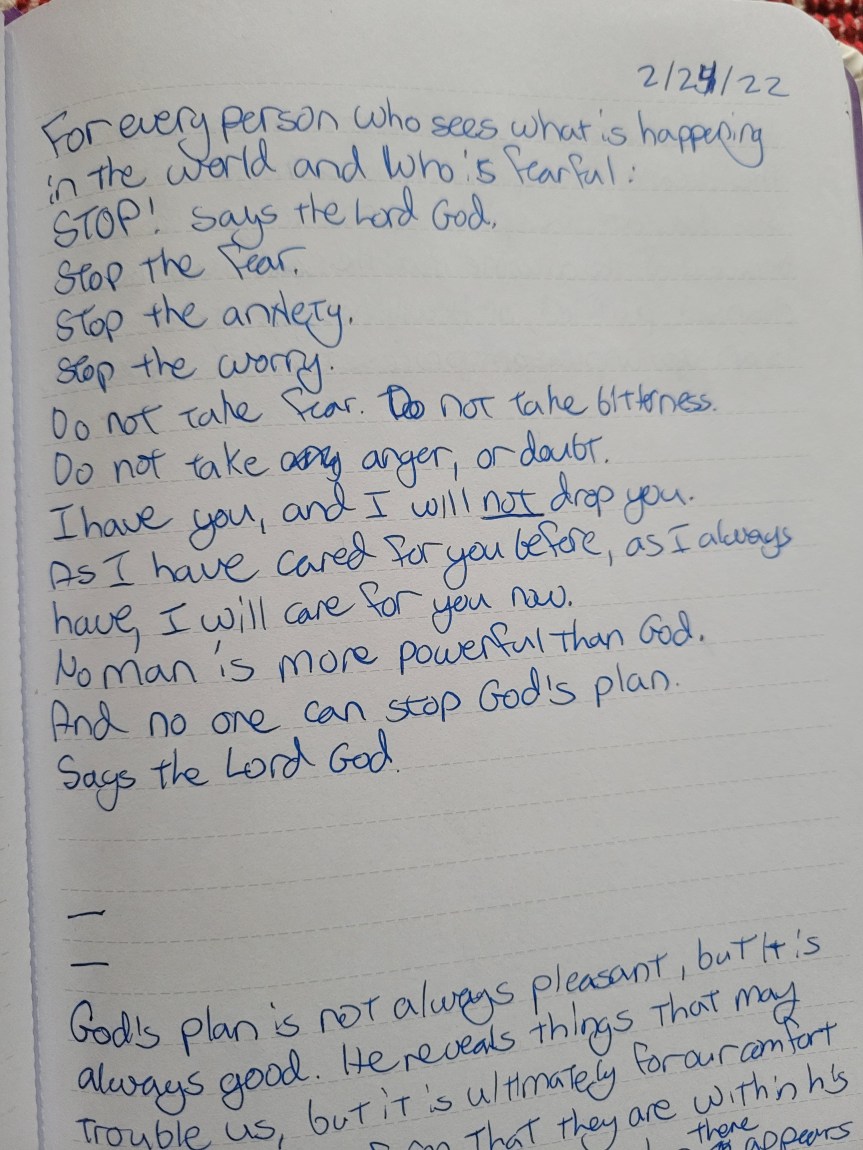 I heard this in prayer&nbsp;today